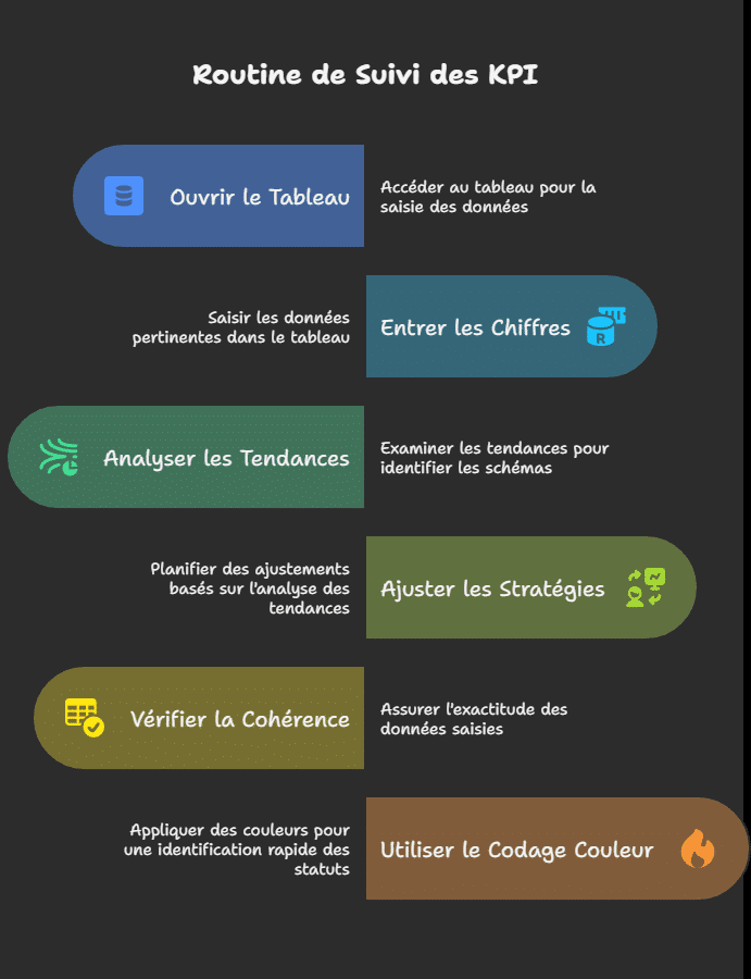 Process pour intégrer la mise à jour manuelle de ses KPI dans sa semaine sans y penser.