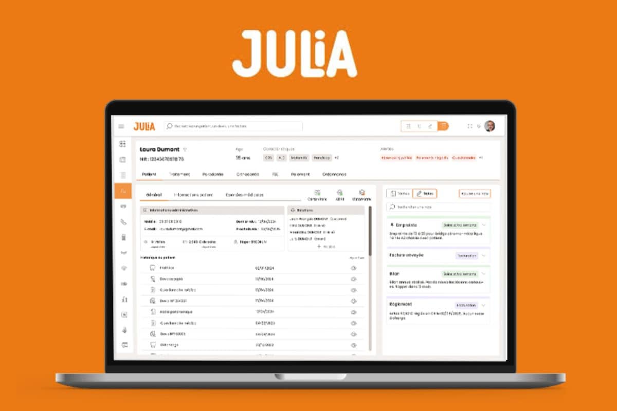 julia nouveau logiciel cabinet dentaire