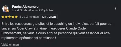 Avis Google Kavyro de Fuchs Alexandre, 5 étoiles