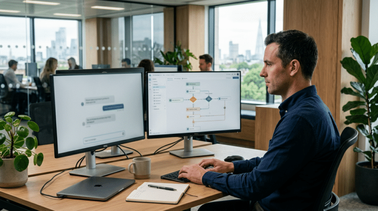Assistant IA et agent IA en production sur un poste de travail professionnel