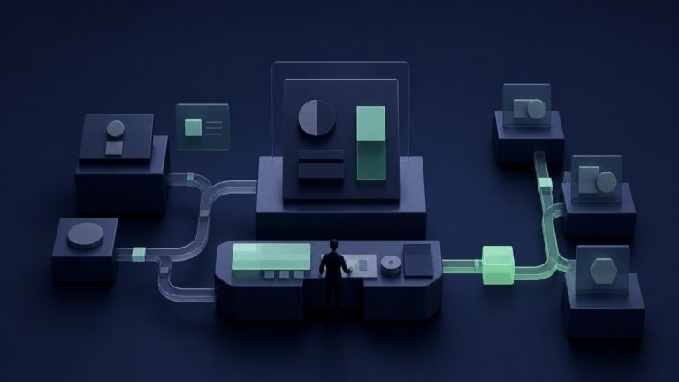 Illustration éditoriale Kavyro pour : Team IA pour solopreneur : par où commencer sans tout automatiser
