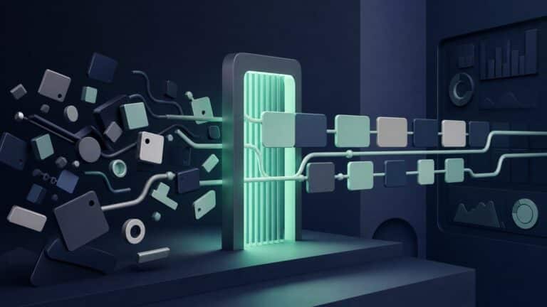 Illustration éditoriale Kavyro pour : n8n, webhooks et agents IA : éviter les entrées sales avant qu’elles coûtent du temps