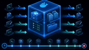 Conteneur Docker unique persistant pendant une session Hermes Agent, avec paquets, fichiers et variables visibles à l'intérieur